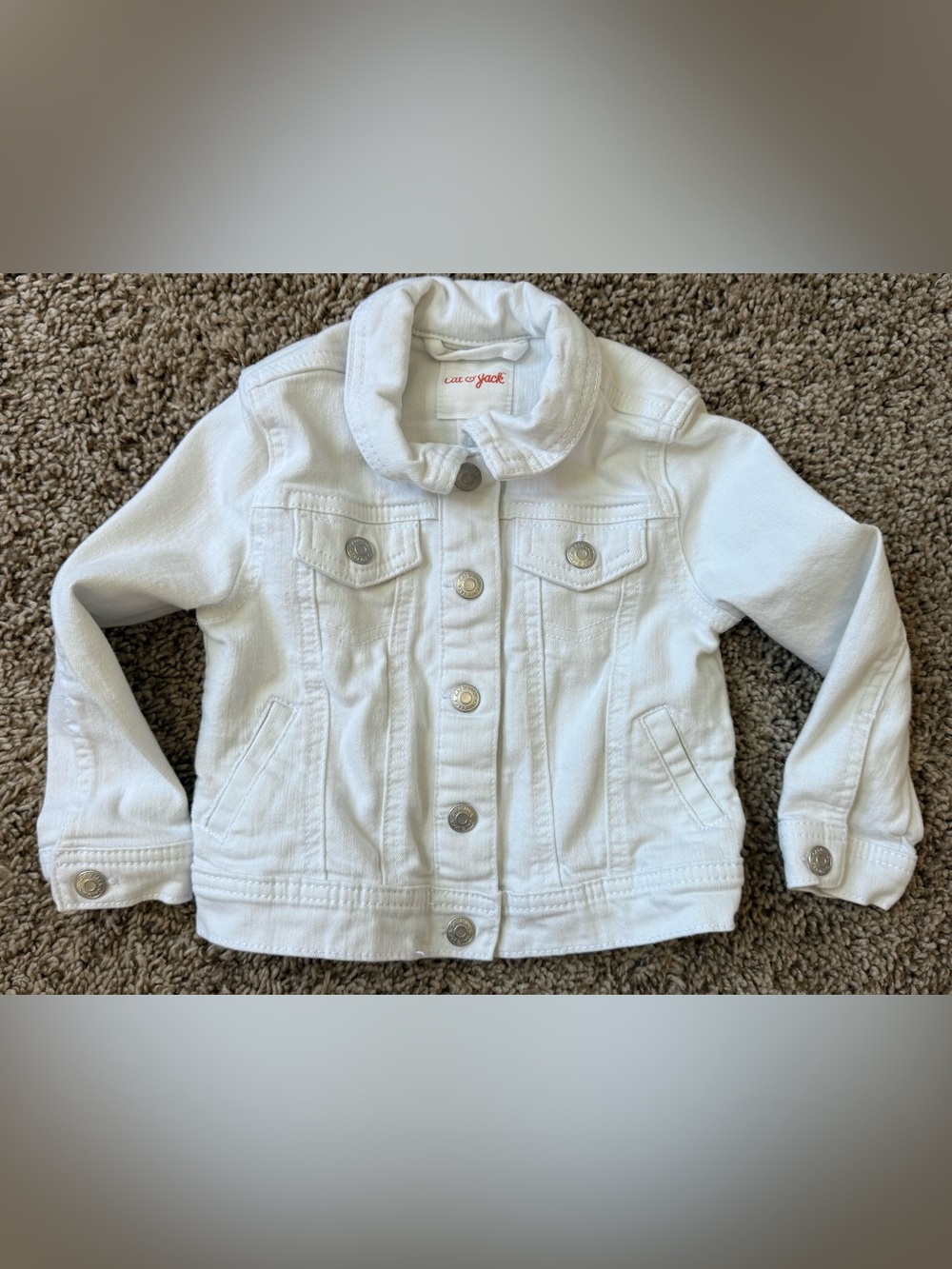 Cat & Jack White Denim Jacket Girls 3T